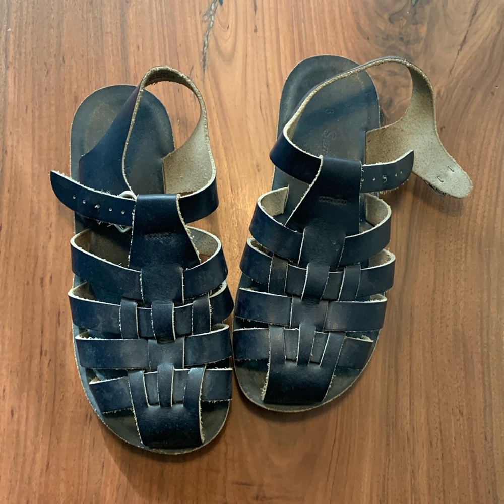 Saltwater sandals junior 3, like new, sailor, navy blue